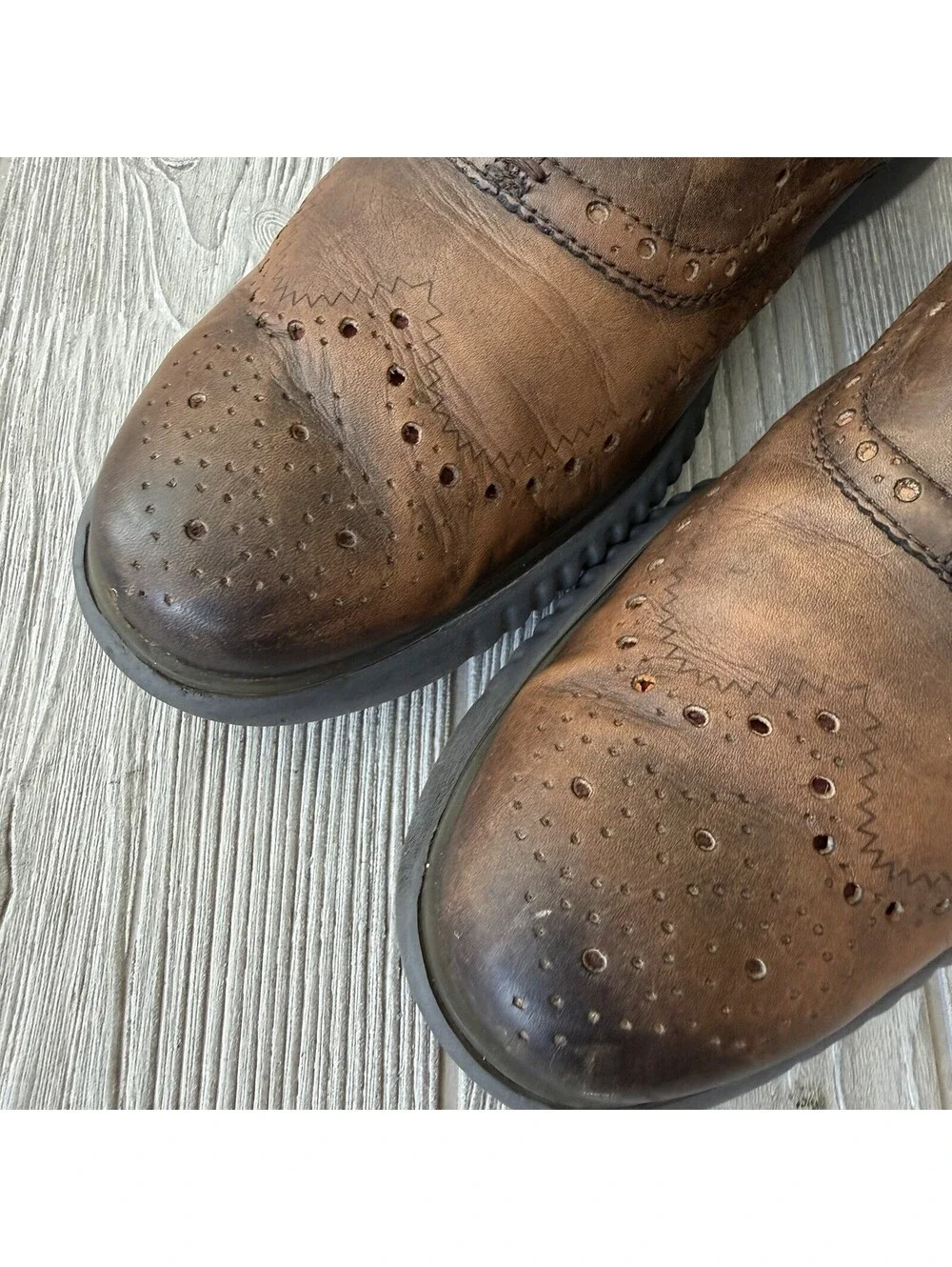 Cole Haan Grand.OS ZeroGrand Wingtip Oxford Brown Leather Shoes Men’s 10.5